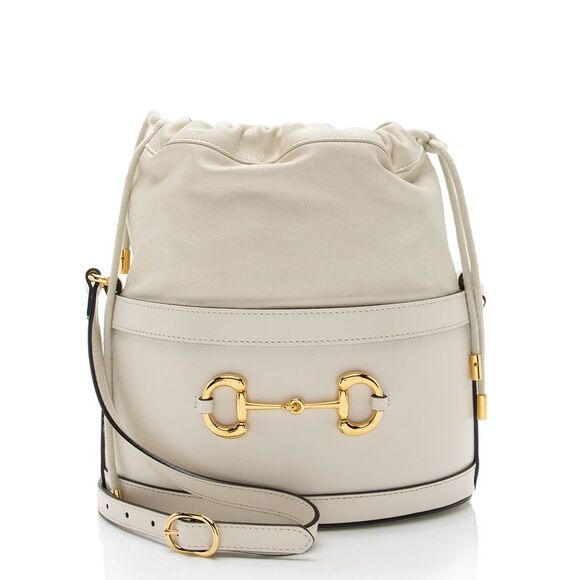 Gucci Leather Horsebit 1955 Drawstring Bucket Bag - Picture 1 of 14